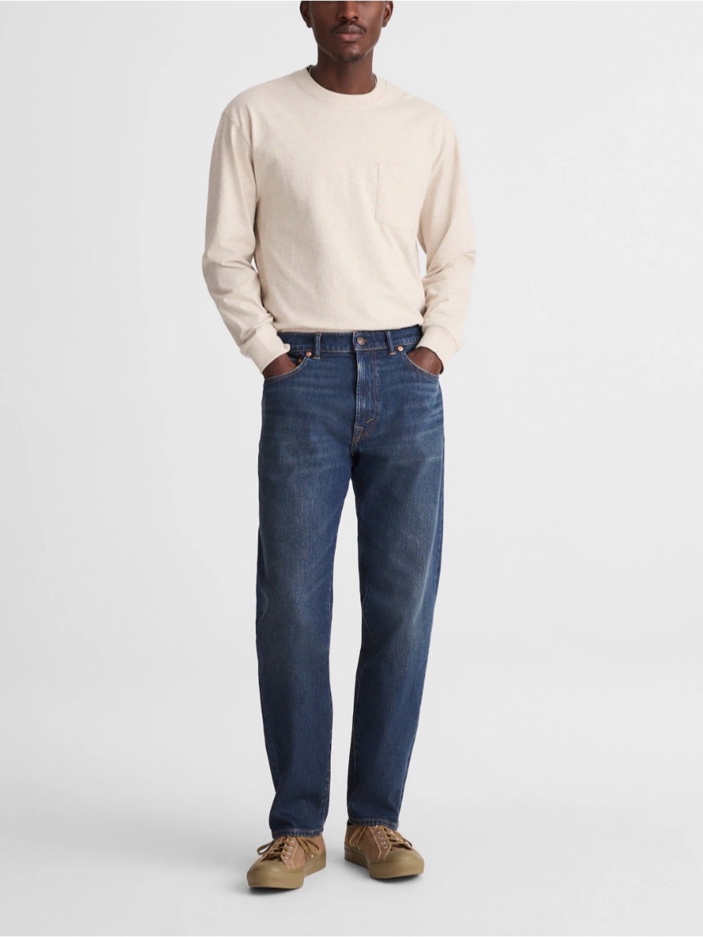 MADEWELL Men's Dark Blue Relaxed Taper Casual Jeans Size 31 x 32